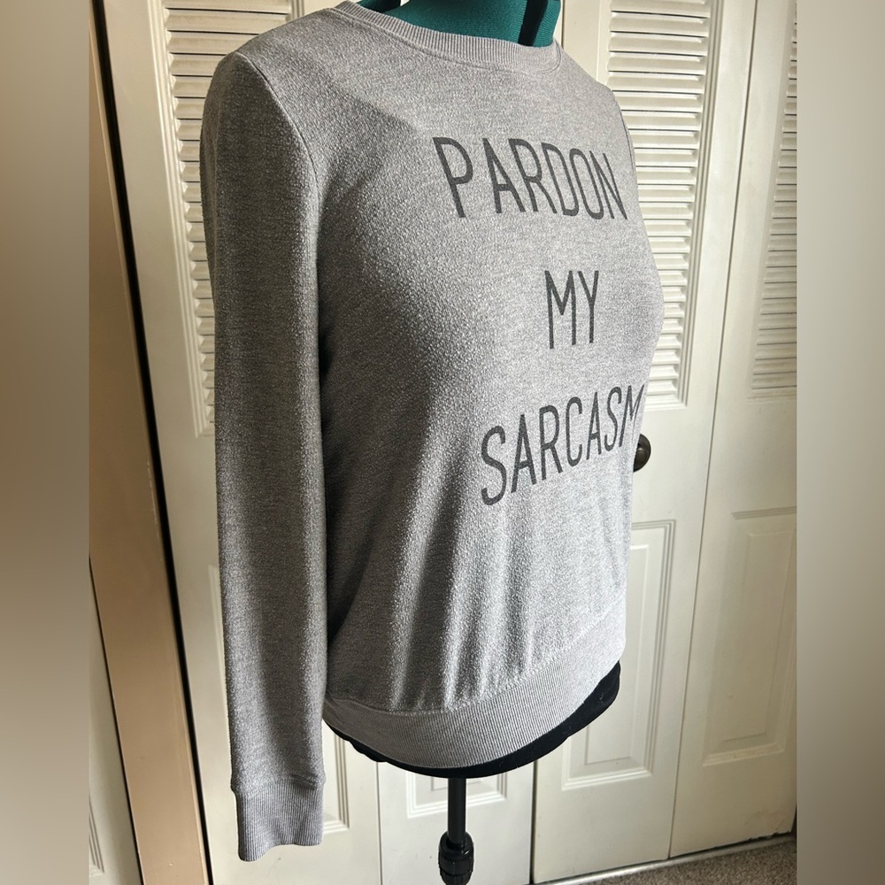 Torrid Pardon My Sarcasm Graphic Sweater 00 Gray Lightweight Pullover
